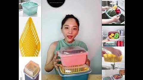 Rổ Đựng Trái Cây Có Nắp Đậy Kèm Chậu Rửa Rau Củ Kiêm Hộp Đựng Đồ Đa Năng Chất Nhựa PP Bề Chắc