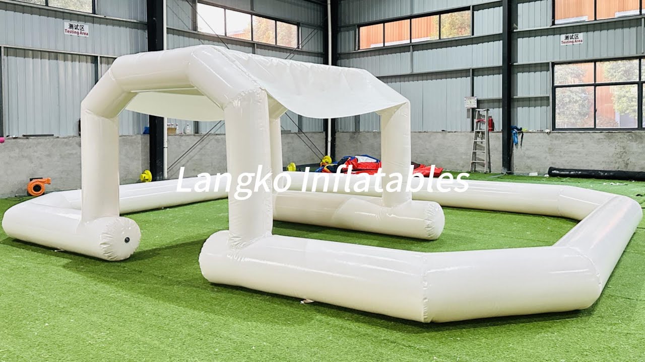 White Race Track for Bumper Car Area inflatable game for kids