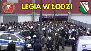 WIDZEW - LEGIA 2024: Przyjazd kibiców Legii, napinka przed meczem, przejazdy i akcja Policji