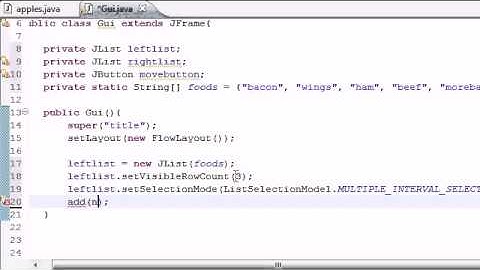 Part 72: Java Programming Tutorial - Multiple Selection List .