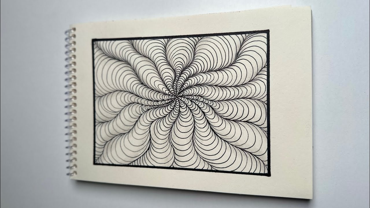 Hypnotic Line Art Drawing Process | Relaxing & Calming 