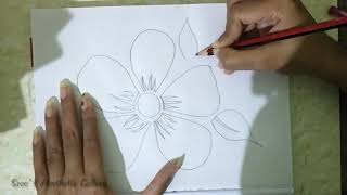 Simple stencil flower drawing tutorial for beginners Simple stencil flower drawing tutorial for beginners