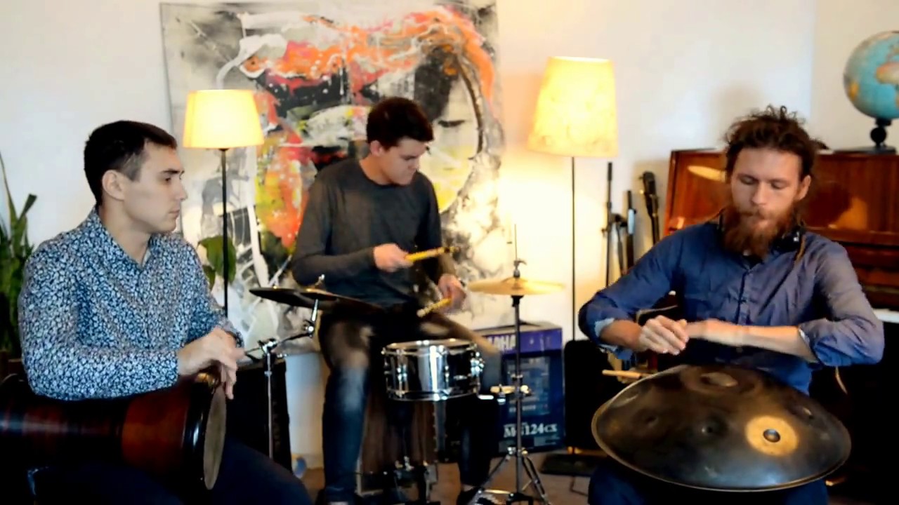 Three Pandas and the Moon - OMana Handpan, Drums, Darbuka, Jam Music, HD 2017