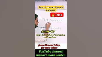 How to find sum of consecutive odd numbers 🔥 by trick #oddnumbersum #short #shorts #trick