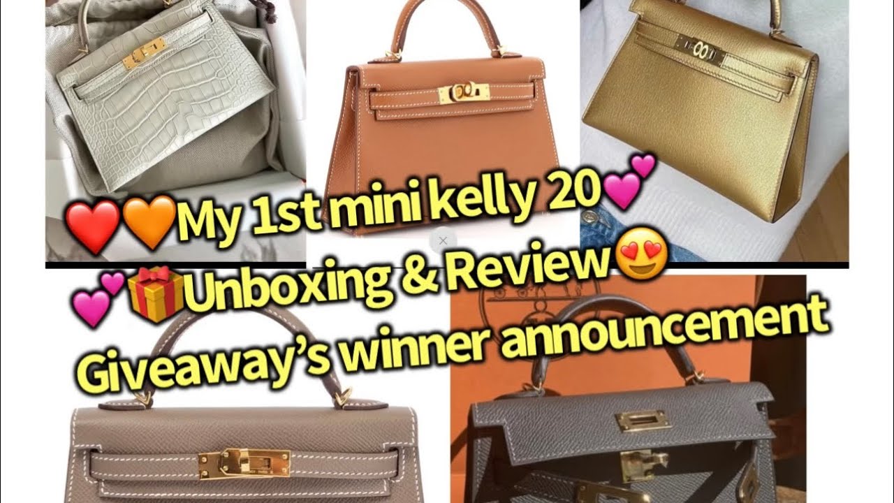 Hermes unboxing Mini Kelly 2 Nata color mod shots & what fits inside?  Giveaway's announcement🎁 