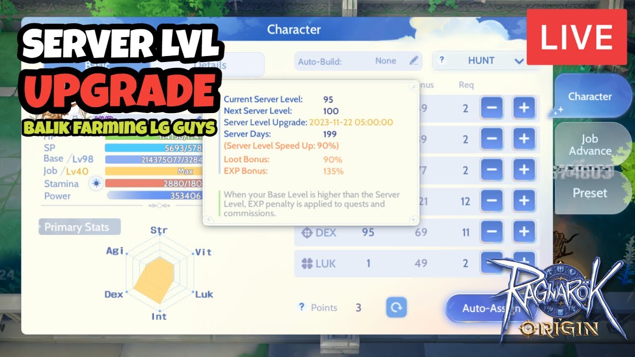 🔴SERVER LEVEL UPGRADE GUYS, PADA FARM DMN??? | Ragnarok Origin ROO ...