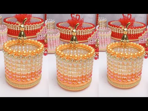 Very Simple PVC Board Beads Craft Tutorial Make Up Tools Storage Basket For Special Premium Gifts