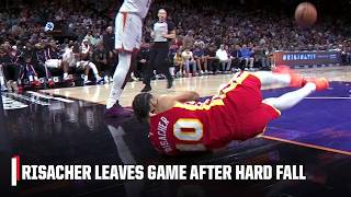 Zaccharie Risacher leaves game after scary fall while dunking | NBA on ESPN