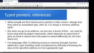 Programming languages: handling of pointers and references