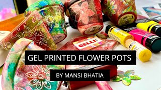 Gel Printed Flower Pots with Gelli Arts® x Michaels by Mansi Bhatia