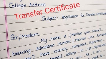 Application for transfer certificate (TC) in English