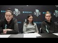 Sandy Brondello, Leonie Fiebich, and Breanna Stewart Press Conference | Liberty vs. Lynx