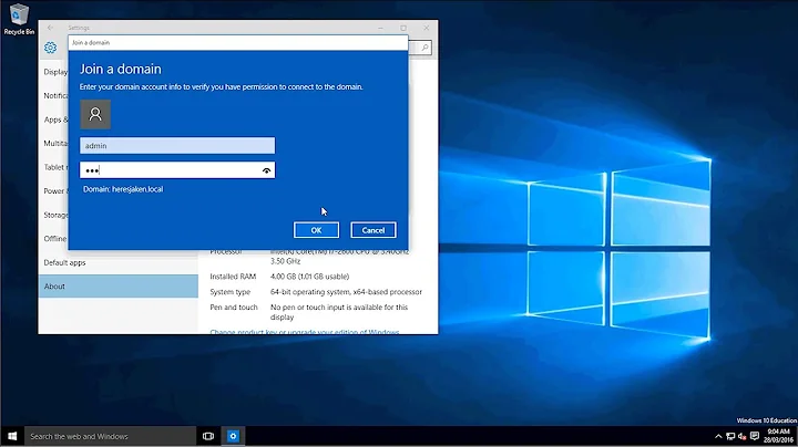 How to Join a Server 2012 Domain on Windows 10