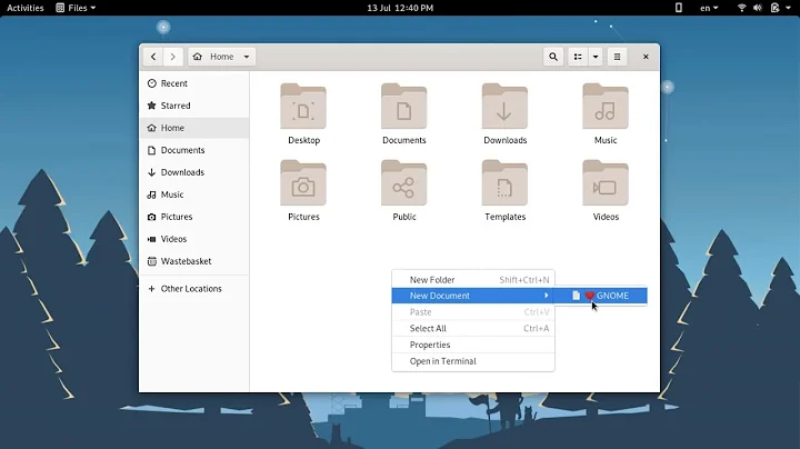 [GNOME] Create new documents using right click menu