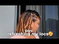 POV: Refreshing My Locs | Palm Rolling &amp; Flat Twist