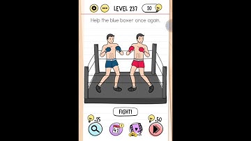 Brain Test Level 237 Help the blue Boxer once again Walkthrough