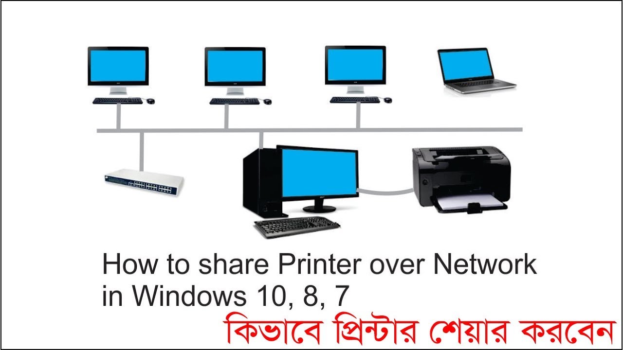 แชร์ printer windows 7 กับ windows 10  Update  How to Share Printer Over Network in windows 10 to windows 7 | Share printer windows 10
