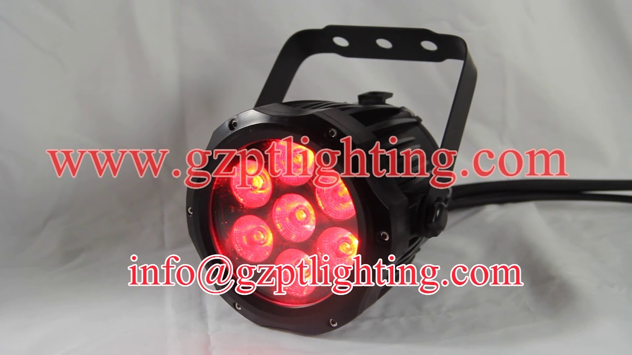 GZPTLighting GL-M718WP Waterproof Outdoor LED 7PCS RGBWAUV 6in1 mini LED Par Light IP65