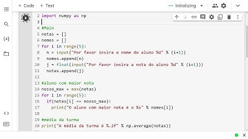 Programação Python – Receber Nomes e Notas de Alunos e Imprimir Maior Nota