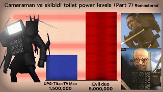 Cameraman VS skibidi toilet (Power levels) Part 7 Remastered