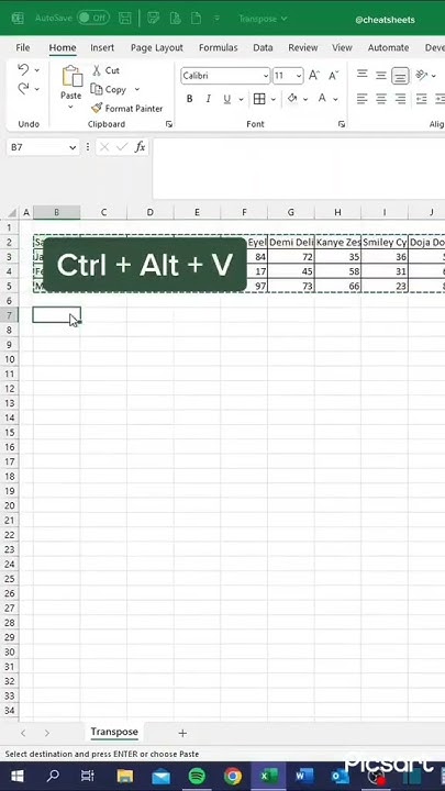 How to transpose data in Excel... - YouTube