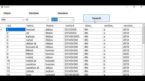C# Search DataGridView by using ComboBox in C# Desktop App.