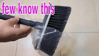 Put 1 plastic bag on your broom and you will never sweep like before   3 powerful tips