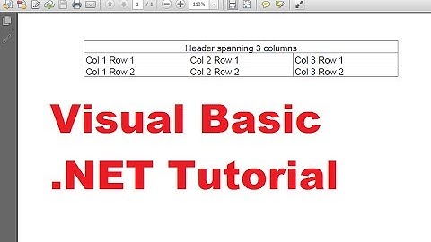 Visual Basic .NET Tutorial 50 -  Add table into existing PDF using iTextSharp