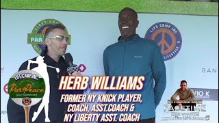 Todd interviews former NY Knicks Herb Williams at the Par4Peace Celebrity Golf Tournament