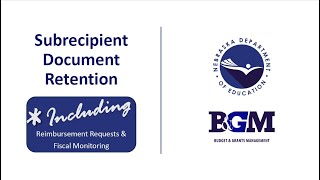 Subrecipient Document Retention