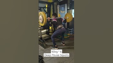 90Kg * 6 Deep Pause Squats First Try. #bodybuilding #gym #youtubeshorts #honeysingh