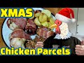 Christmas chicken parcels  chicken cushions