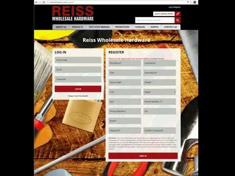 How to register and log in - Reiss Wholesale Hardware