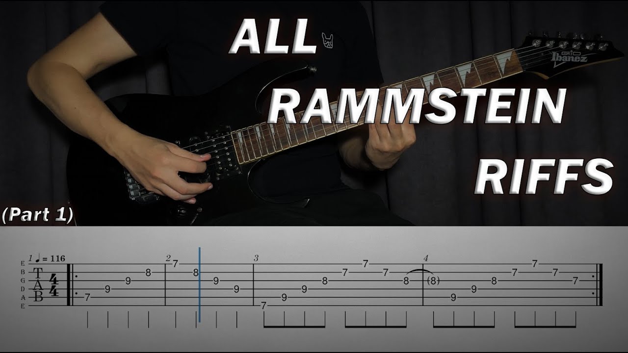 Easy Rammstein Guitar Riffs All Rammstein Riffs (Part 1) - YouTube