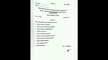S2 Quantitative Techniques & Financial Econometrics Previous Year Question Paper|Kerala University