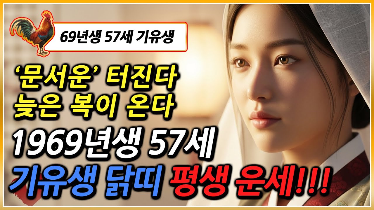 1969년생 57세 기유생 닭띠 평생운세 배신의 끝, 대반전 시작 | 문서·귀인·재물 대전환