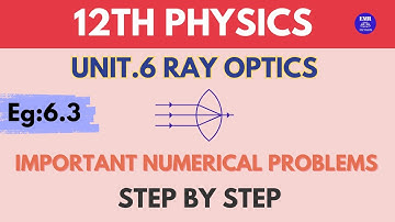 12th Physics Unit 6 – Ray Optics | Important Numericals  Step-by-Step Solutions | Example 6.3
