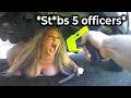 Bully Karen Completely Loses it And Try To Fight Cops