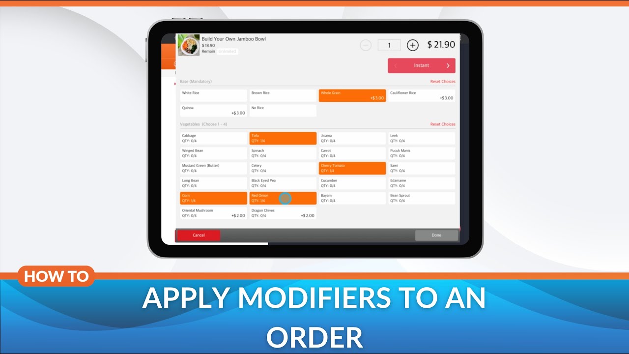Apply Modifiers to an Order on the Eats365 POS - YouTube