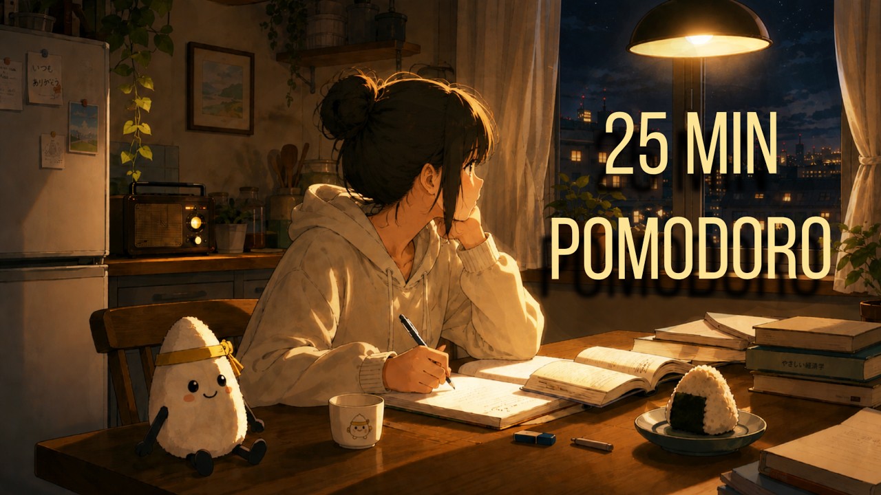 STUDY WITH ME | 25 Min Pomodoro Timer | Lofi Focus Music with Kometsubu ...