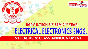 Syllabus Electrical & Electronics Engineering (EX) RGPV B.Tech 3rd Sem 2nd Year | EX RGPV Syllabus