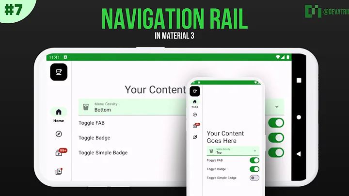 Navigation Rail in Material 3 Android