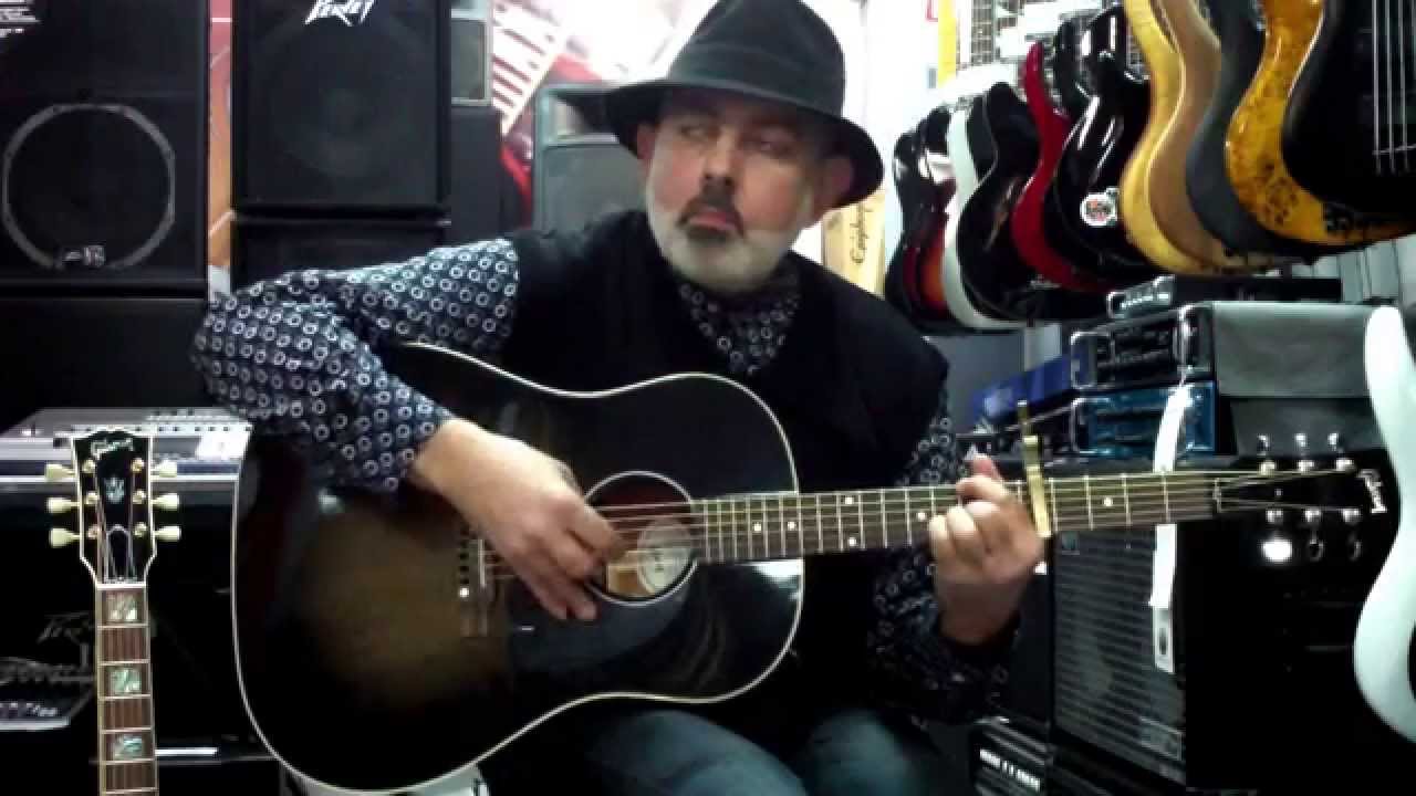 Gibson Acoustic J-45 Cobra burst demo - YouTube