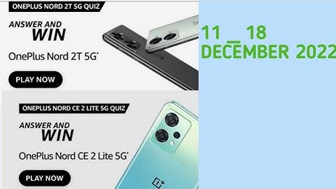 Amazon Oneplus Nord CE 2 Lite 5G Quiz | Oneplus Nord 2T 5G Quiz Answers Today l Amazon Quiz Today