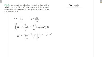 F12–3 Kinematics of a Particle (Chapter 12: Hibbeler Dynamics) Benam Academy