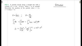 F12–3 Kinematics of a Particle (Chapter 12: Hibbeler Dynamics) Benam Academy
