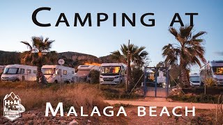 Motorhome camping on Malaga Beach Area