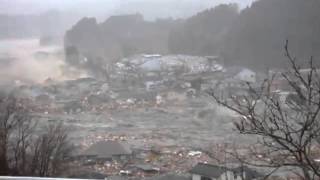Tsunami in Minamisanriku, Iwate Prefecture, view from Shizugawa Junior High School