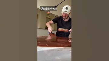Tempering chocolate by the tablier method. 😱😱😱#shorts #chocolate #tempering #artist