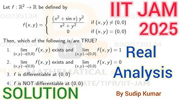 IIT JAM 2025 Mathematics | Real Analysis Solution | Section B Q.No 34 Solution | Real Analysis Jam